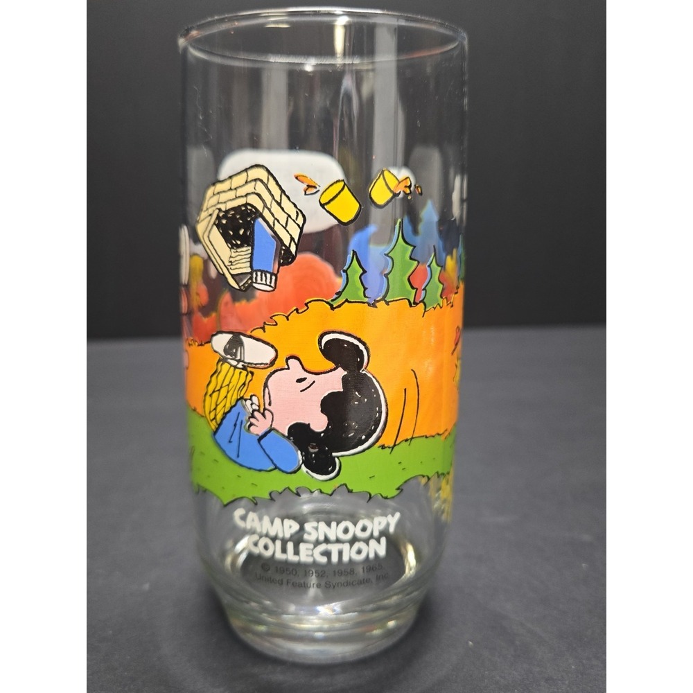 Vintage 1983 McDonald's Camp Snoopy Collection Collector's Glass‎ Charlie Brown